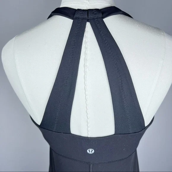 EUC - Lululemon Black Tank w/ Built-in Bra & Back Detail, Size 8 - Picture 8 of 13